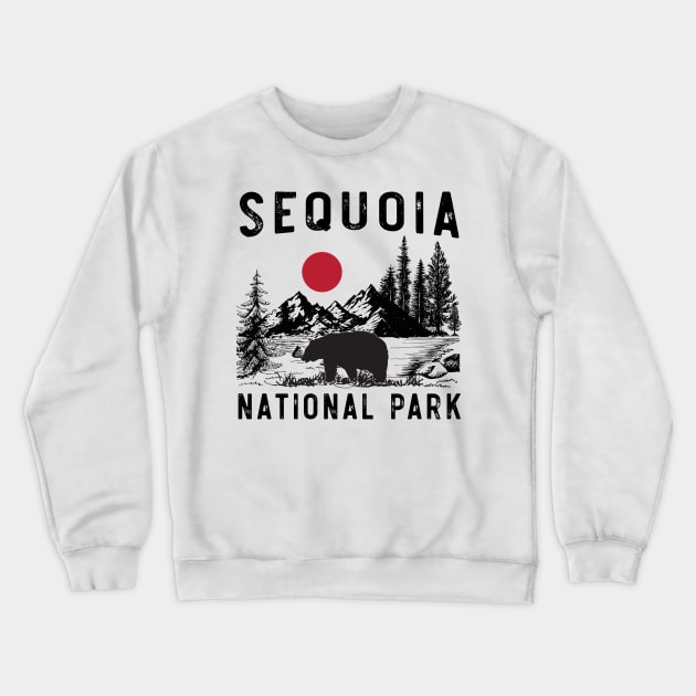 Vintage Sequoia National Park California Black Bear Souvenir Crewneck Sweatshirt by mrsmitful01